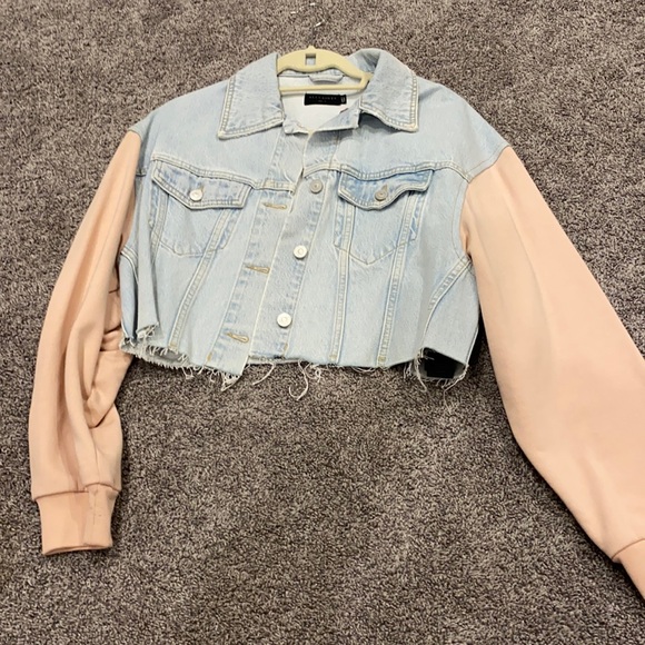 all saints pink denim jacket